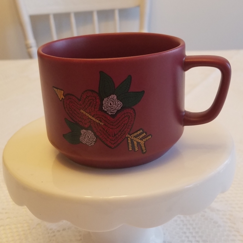 Starbucks Two Hearts Cupid's Arrow Coffee Tea Mug